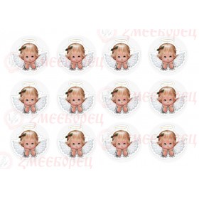 Готова фотодекорация за мъфини и дребни сладки - Ангелчета