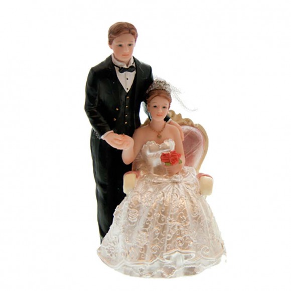 Сватбена фигурка - Двойка на стол 14см - модел 1