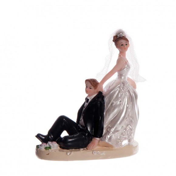 Сватбена фигурка - Двойка - хумористична 10,5см (модел 1)