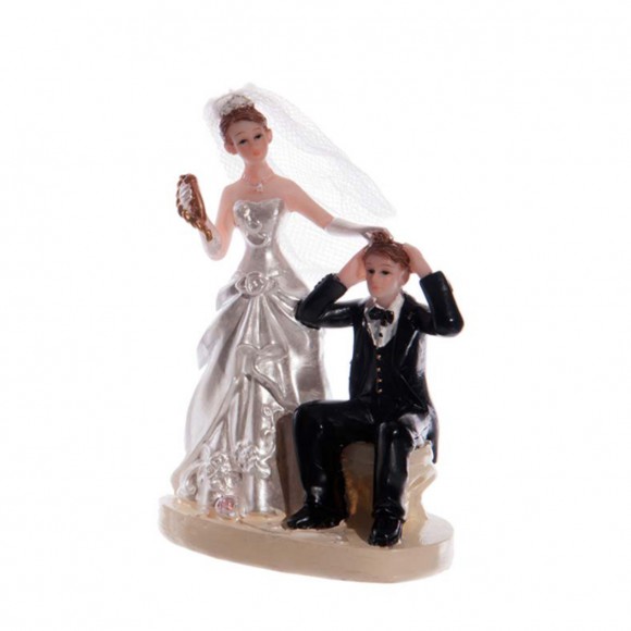 Сватбена фигурка - Двойка - хумористична 10,5см (модел 2)