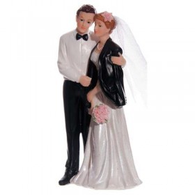 Сватбена фигурка - Двойка със сако - 17см