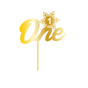 Връх за торта "One 1" - златен