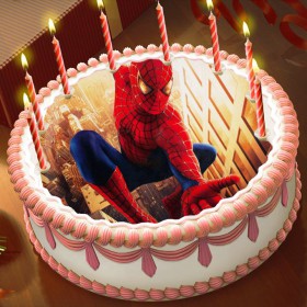 Готова фотодекорация кръгла "Spiderman 4"