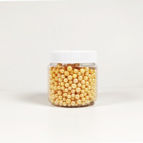 Захарна поръска "Перлени топчета" - Златни - 50гр