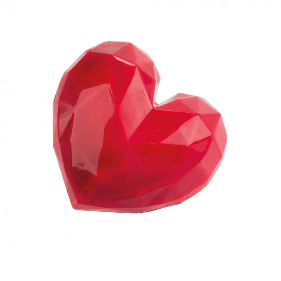 Поликарбонатна форма бонбон "Сърце - диамант - 6 гнезда"