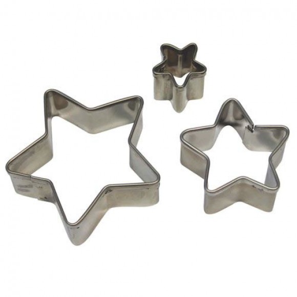 Комплект метални кутери "Звезди" - 3 елемента