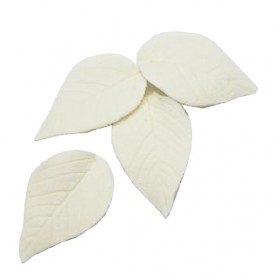 Захарна фигурка - "Бели листа от роза" - 10 броя
