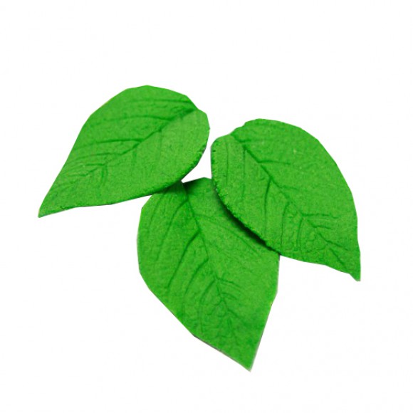 Захарна фигурка - "Зелени листа от роза" - 10 броя
