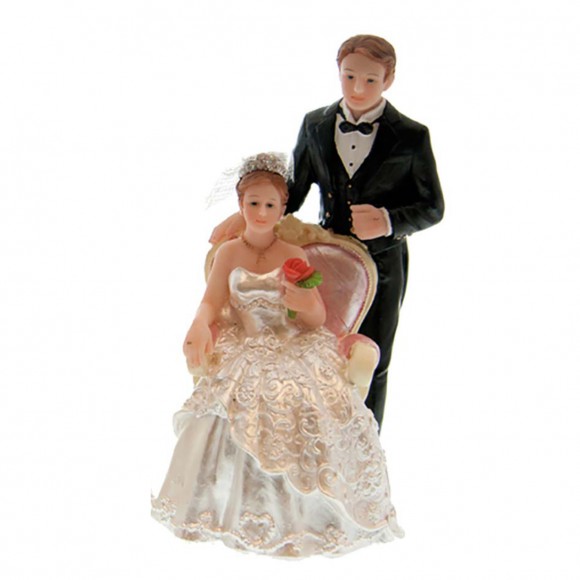 Сватбена фигурка - Двойка на стол 14см - модел 2
