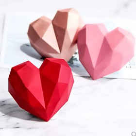 Силиконова форма "Сърце - диамант" - 8 гнезда