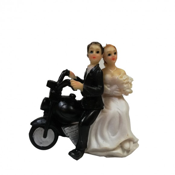 Сватбена фигурка - Брачна двойка на мотор