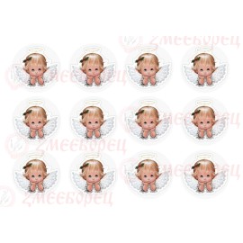 Готова фотодекорация за мъфини и дребни сладки - Ангелчета