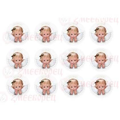 Готова фотодекорация за мъфини и дребни сладки - Ангелчета