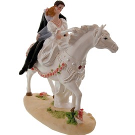 Сватбена фигурка - Двойка на кон - 21см