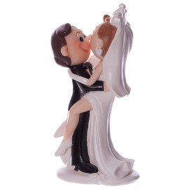 Сватбена фигурка - Двойка анимирана - хумористична 15см