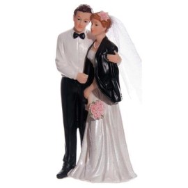 Сватбена фигурка - Двойка със сако - 17см