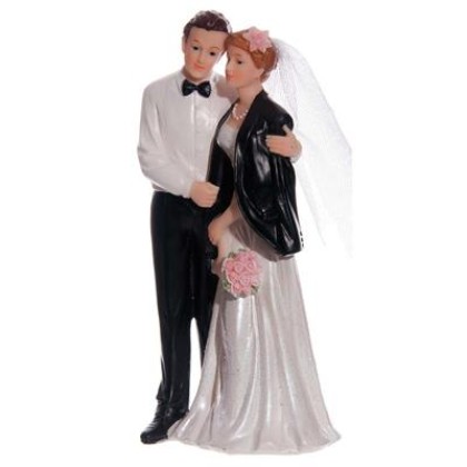 Сватбена фигурка - Двойка със сако - 17см
