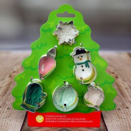 Комплект метални кутери "Коледни - асорти" - 6 елемента