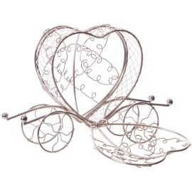 Метална кутийка - Сребърна карета в формата на сърце