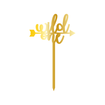 Връх за торта "Wild one" - златен