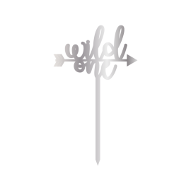 Връх за торта "Wild one" - сребърен