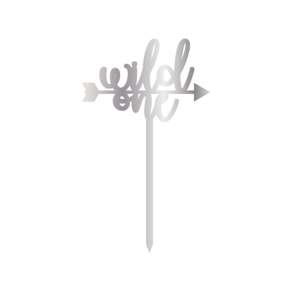 Връх за торта "Wild one" - сребърен