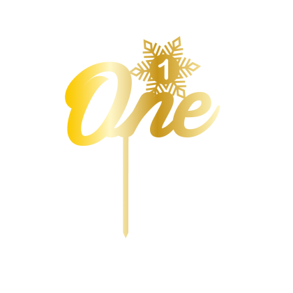 Връх за торта "One 1" - златен