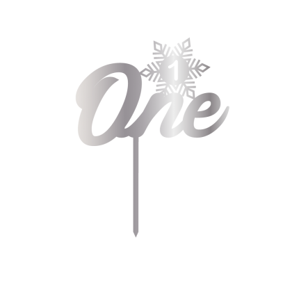 Връх за торта "One 1" - сребърен