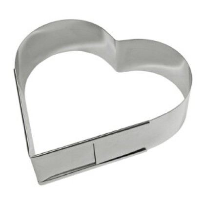 Раздвижен ринг за торти - сърце - Ø22-27 h7см