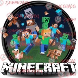 Готова фотодекорация кръгла "Minecraft 2"