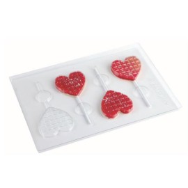 Термоформована форма "Сърце - близалка" - 4 гнезда