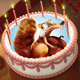 Готова фотодекорация кръгла "Ледена епоха 3"