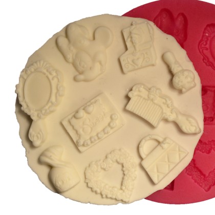 Силиконов калъп "Момичешки аксесоари - 9 елемента"