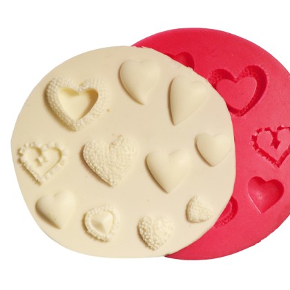 Силиконов калъп "Сърца асорти - 12 модела"