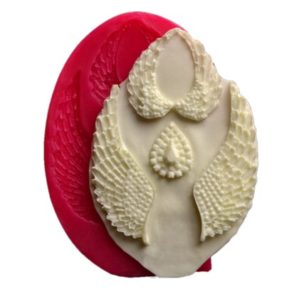 Силиконов калъп "2 чифта ангелски крила и център"