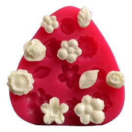 Силиконов калъп "Цветя, рози и листа"