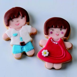 Комплект кутери с ежектор "Момче и момиче" - 2 елемента