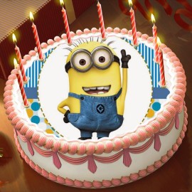 Готова фотодекорация кръгла "Minions 5"