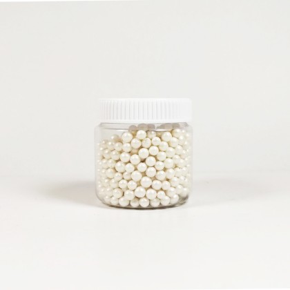 Захарна поръска "Перлени топчета" - Бели - 50гр