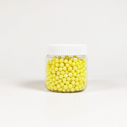 Захарна поръска "Перлени топчета" - Жълти - 50гр