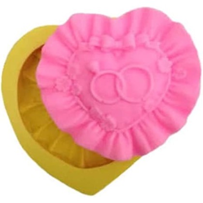 Силиконов калъп "Възглавница сърце с халки"