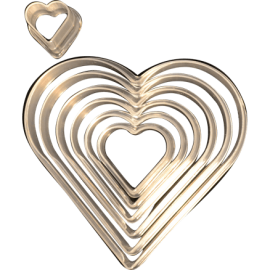 Комплект пластмасови кутери "Сърце" - 7 елемента