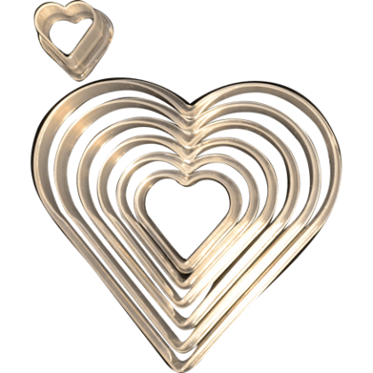 Комплект пластмасови кутери "Сърце" - 7 елемента