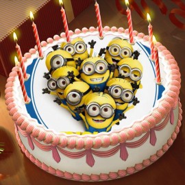 Готова фотодекорация кръгла "Minions 4"