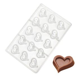 Поликарбонатна форма бонбон "Издълбано сърце"