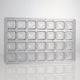 Поликарбонатна форма за бонбон "Дълбоко сърце"