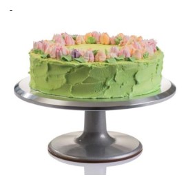 Въртяща алуминиева стойка за торта "GIRA 5 - сребро"