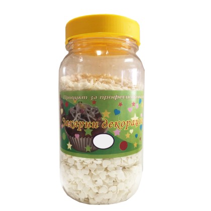 Захарна поръска "Сърца" - Бели - 250гр