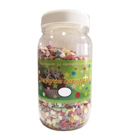 Захарна поръска "Сърца" - Шарени - 250гр