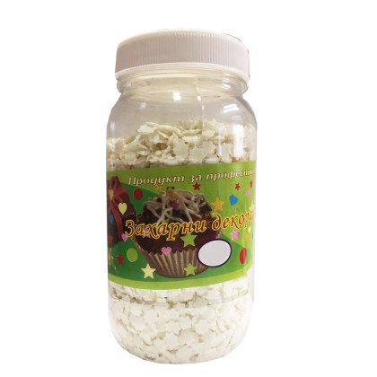 Захарна поръска "Звезди" - Бели - 250гр